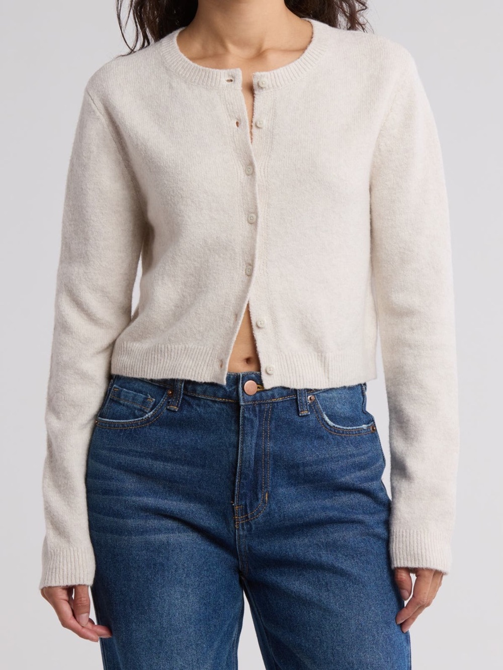 Abound Women’s Classic Crewneck Cardigan Size Large